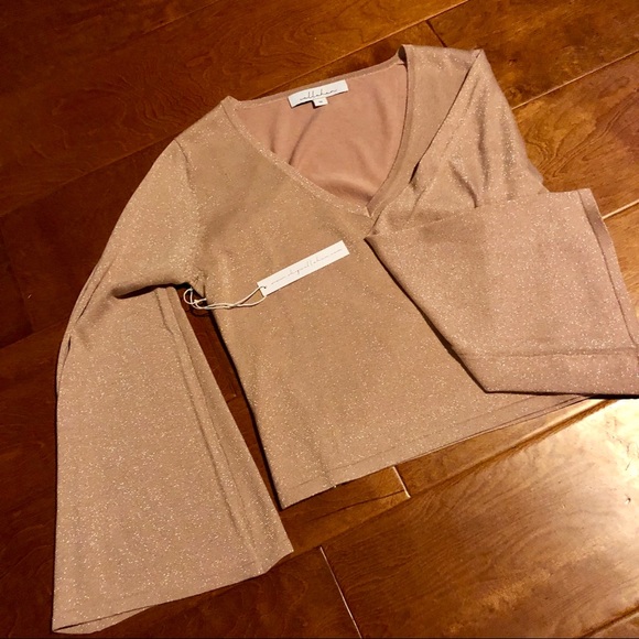 Sparkle Flared Sleeve V Neck Sweater - Picture 4 of 4